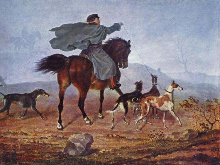 Franz Kruger Ausritt zur Jagd oil painting image